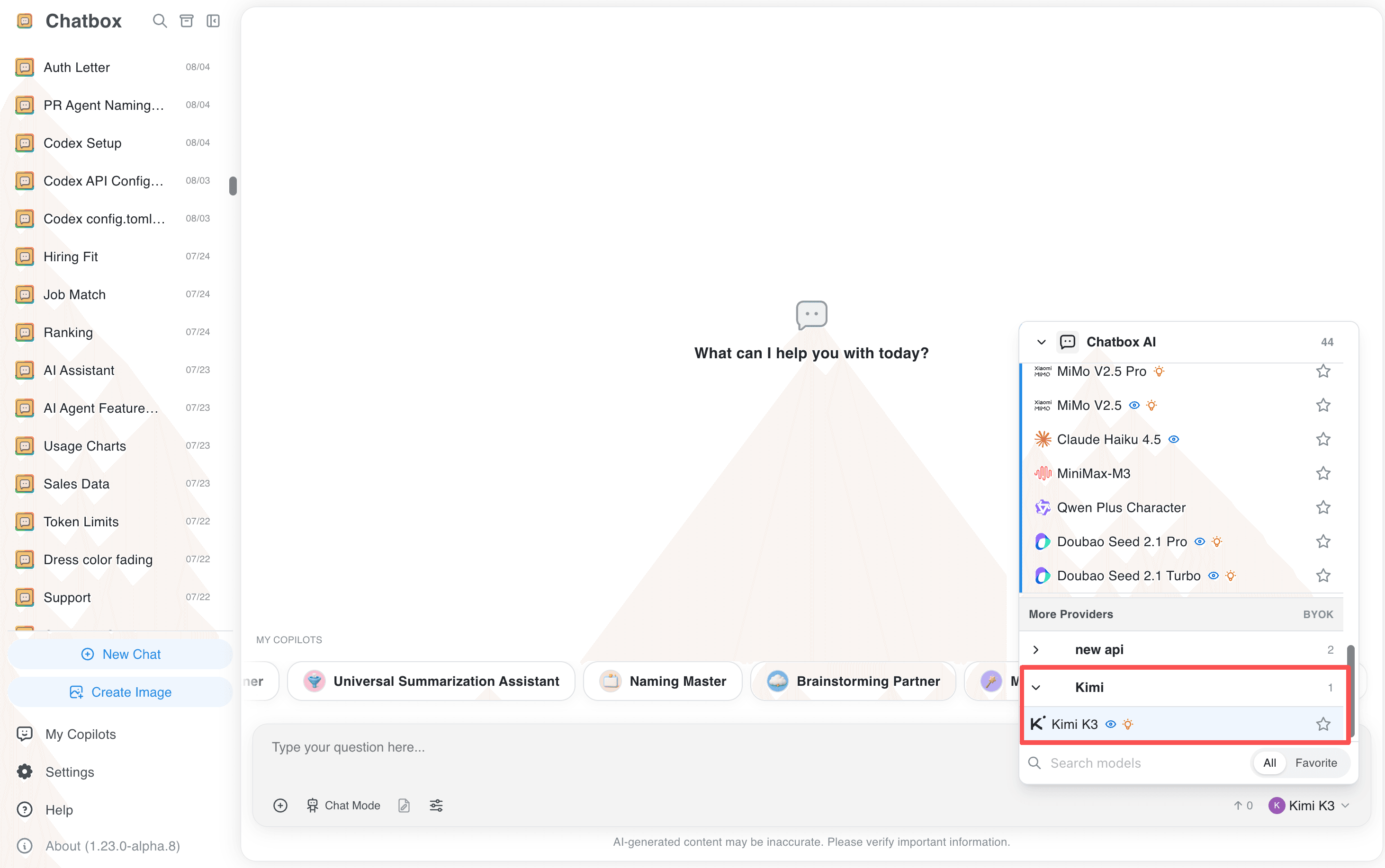 Use Kimi For Coding in Chatbox (Desktop)