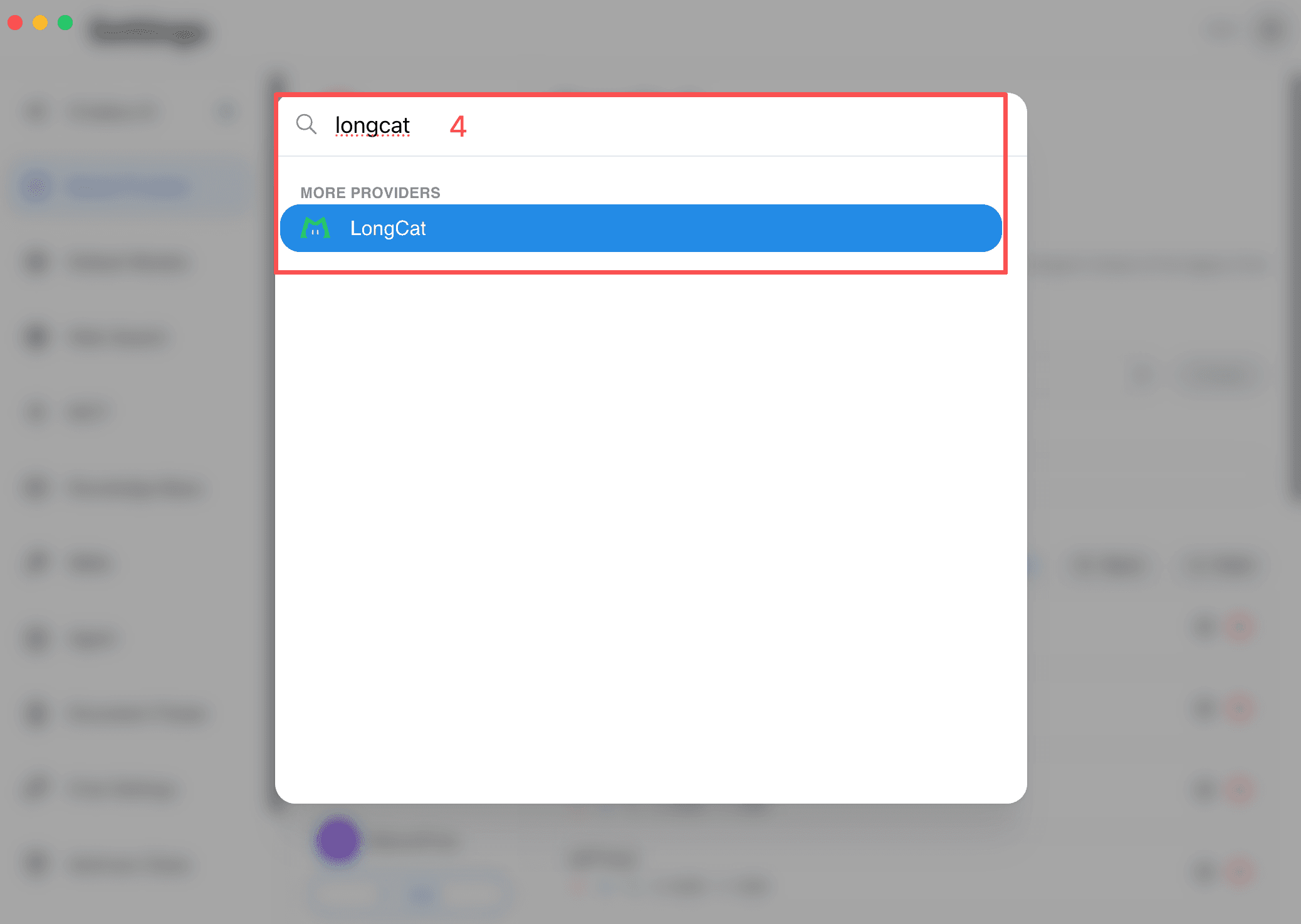 LongCat provider configuration (Desktop)