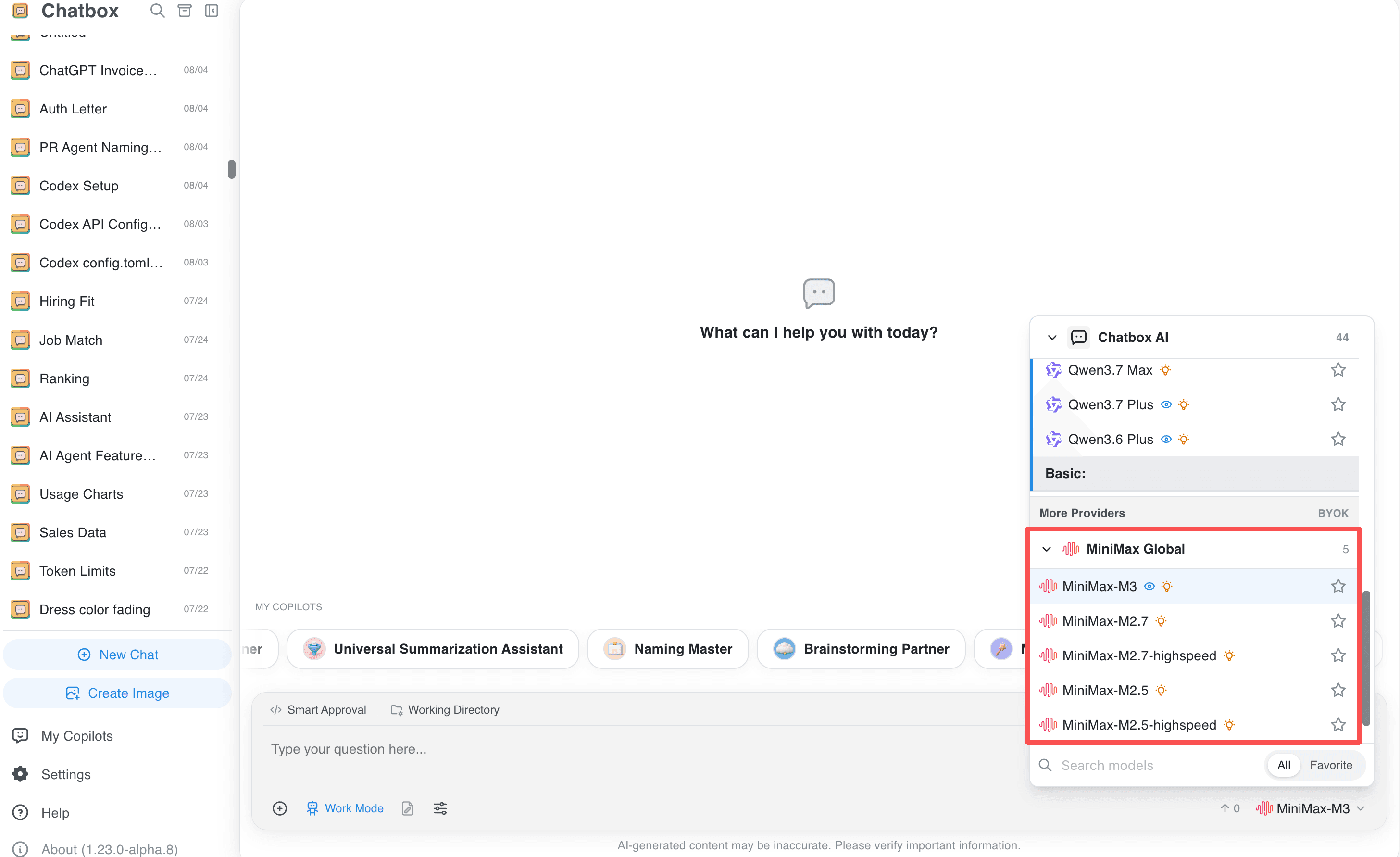 MiniMax API key configuration (Desktop)