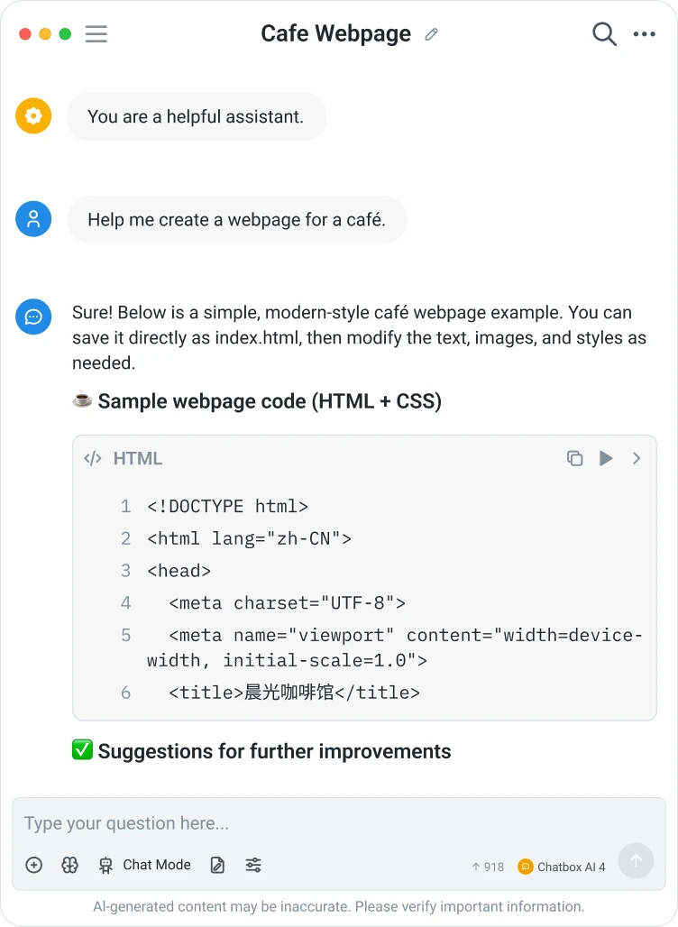 Code generation with live preview